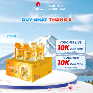 Fujiwa Nước Giàu Canxi Túi 270ml (Hộp 12 Túi) – Bổ sung canxi, giúp xương chắc khỏe, phát triển chiều cao và vận động