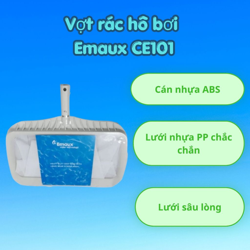 Vợt Rác Hồ Bơi Emaux, Vợt Vớt Rác Bể Bơi Bằng Nhựa Chắn Chắn - CE101