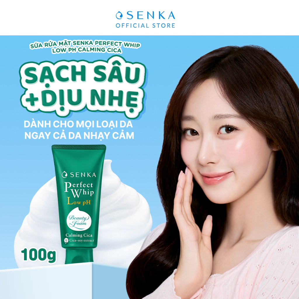Sữa Rửa Mặt Rau Má Sạch Sâu Lành Tính  SENKA PERFECT WHIP LOW pH CALMING CICA 100G | BigBuy360 - bigbuy360.vn