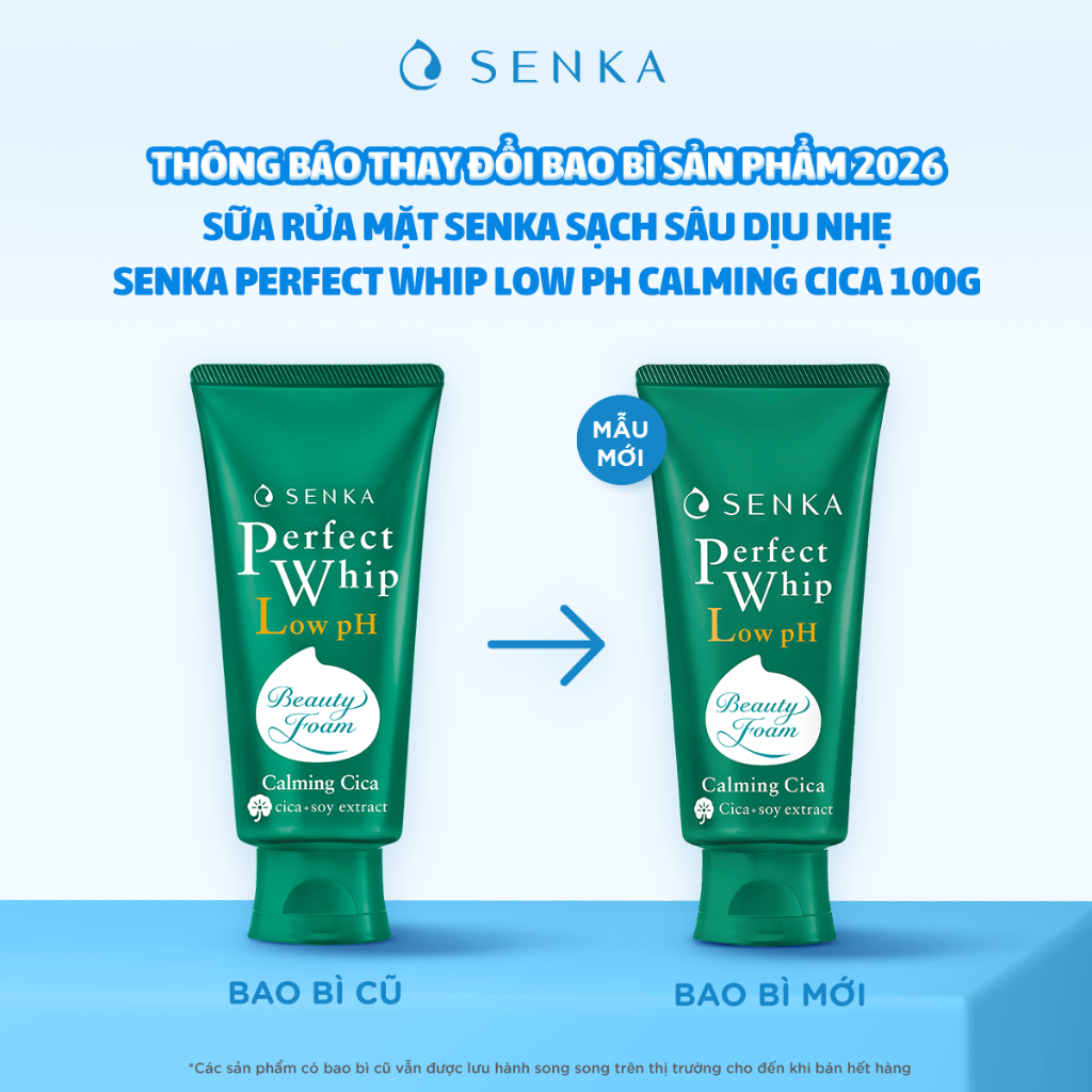 Sữa Rửa Mặt Rau Má Sạch Sâu Lành Tính  SENKA PERFECT WHIP LOW pH CALMING CICA 100G | BigBuy360 - bigbuy360.vn