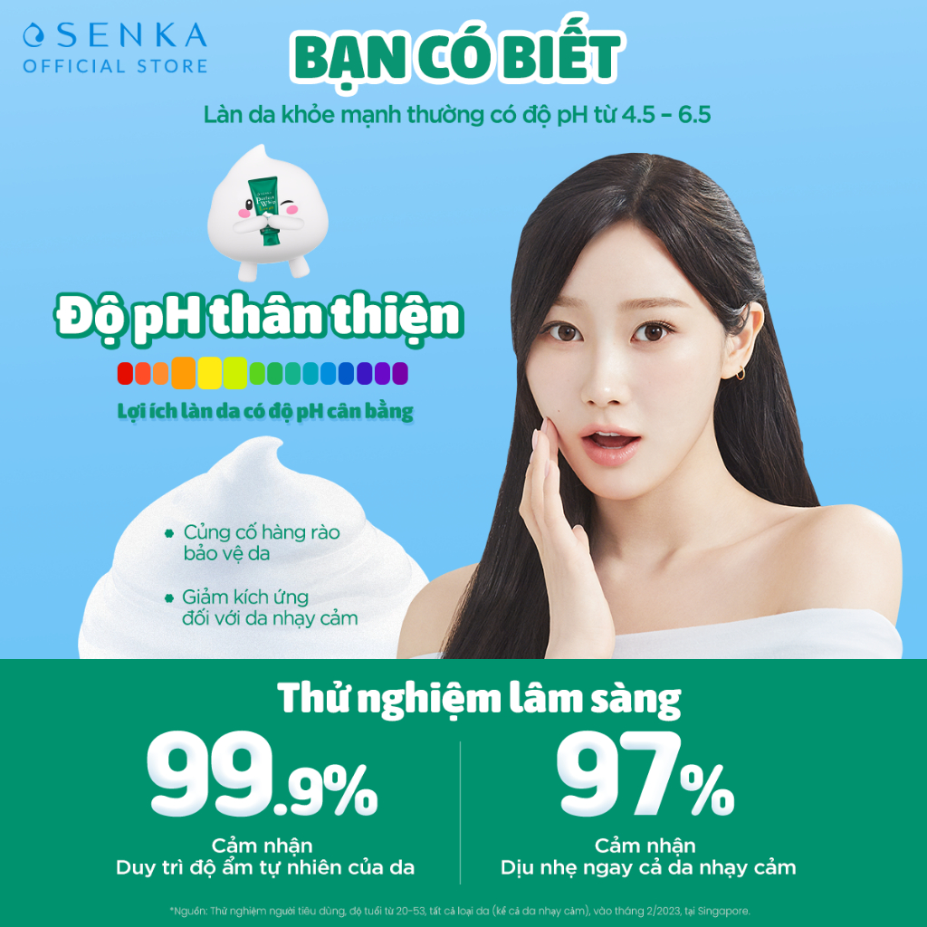 Sữa Rửa Mặt Rau Má Sạch Sâu Lành Tính  SENKA PERFECT WHIP LOW pH CALMING CICA 100G | BigBuy360 - bigbuy360.vn