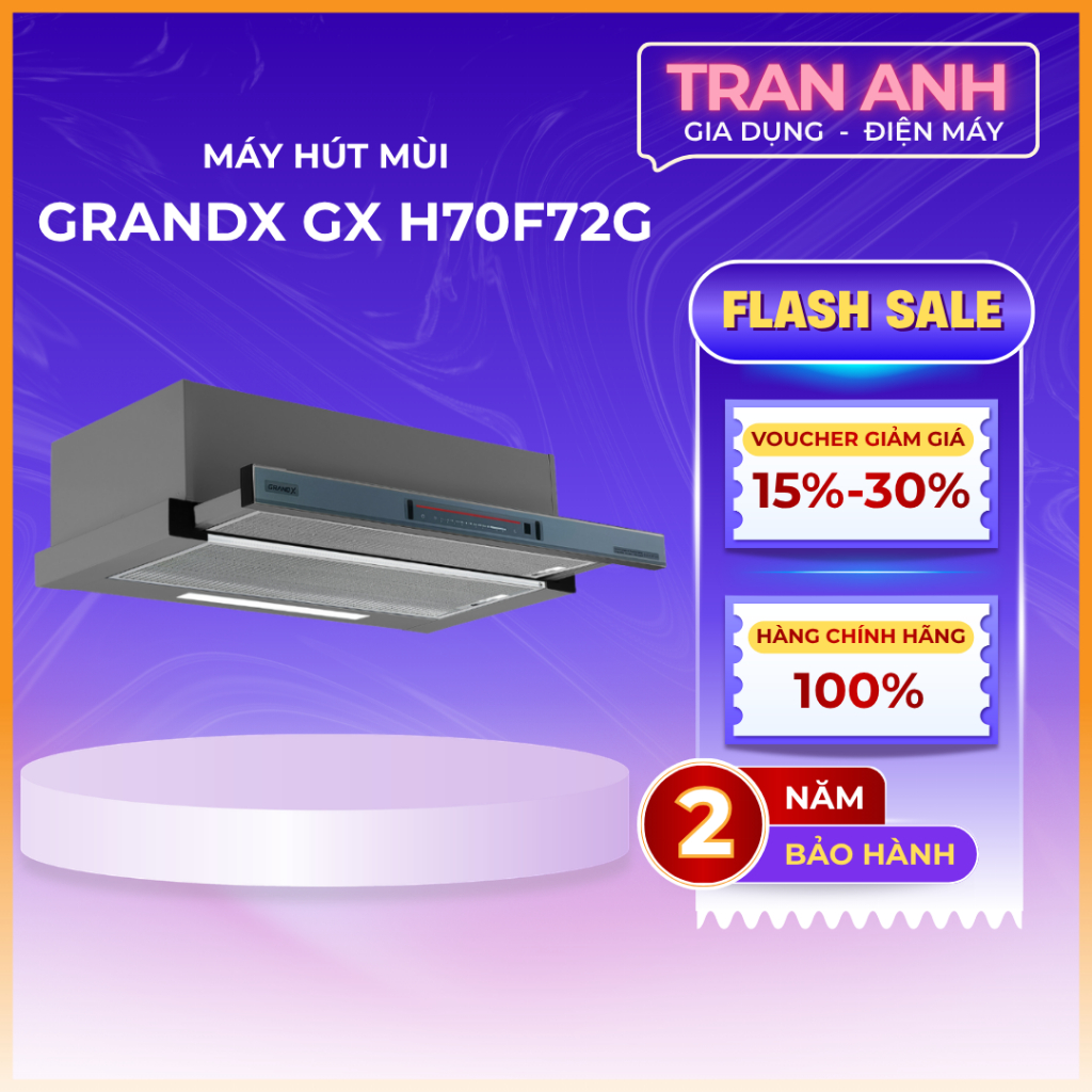 Máy Hút Mùi GRANDX H70F72G | GRANDX H70F72B | HÚT MÙI ÂM TỦ 70CM | BH 2 NĂM