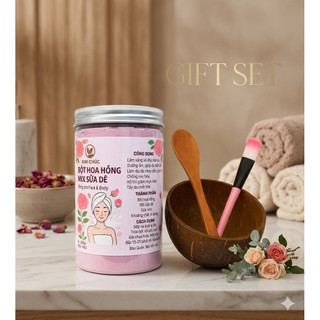 [Tặng :Bát+chổi+thìa]combbo bột hoa hồng mix sữa dê