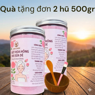 [Tặng :Bát+chổi+thìa]combbo bột hoa hồng mix sữa dê