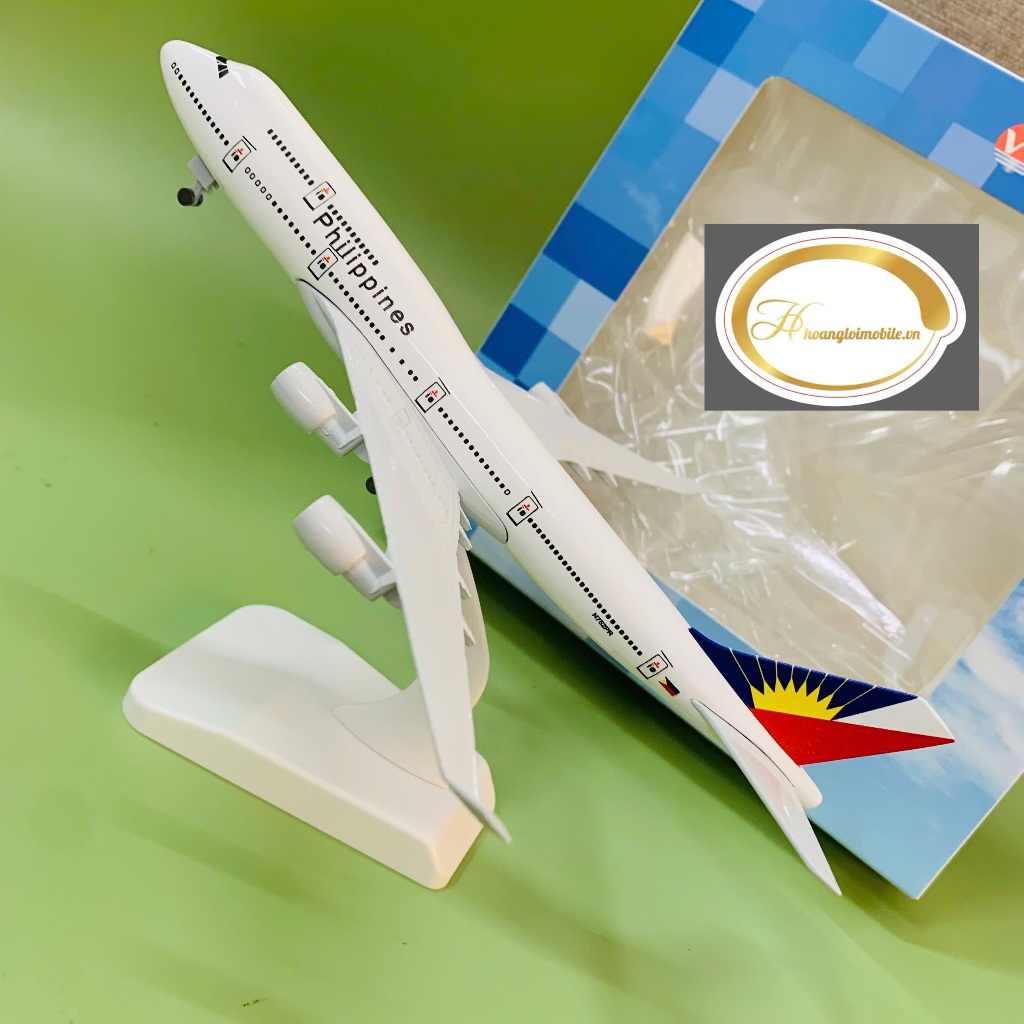 Máy Bay Mô Hình Kim Loại Boeing B747 "PHILIPPINES AIRLINES" 20cm Có Bánh Xe Tỉ Lệ 1:400 mới 2023