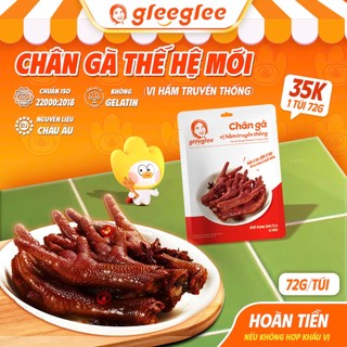 Chân Gà CÓ XƯƠNG GleeGlee HẦM TRUYỀN THỐNG 72g, Mềm Thơm Đậm Đà, Thịt Nhiều Ăn Liền, Chuẩn ISO 22000, Túi
