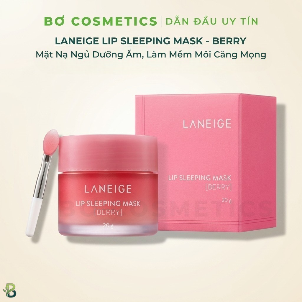 [Bơ Cosmetic] Mặt Nạ Ngủ Môi Laneige Lip Sleeping Mask Berry Dưỡng Ẩm, Làm Mềm Môi Căng Mọng