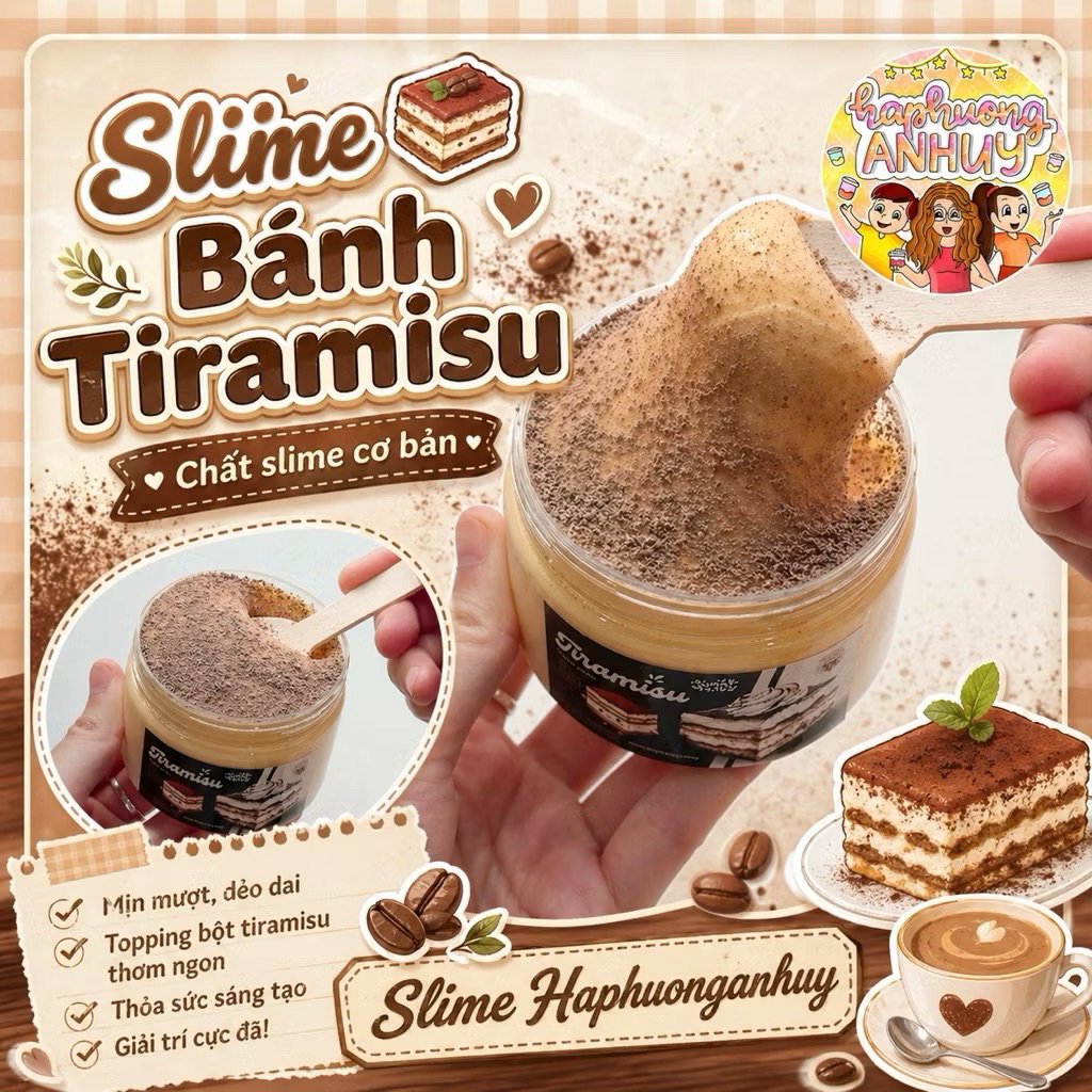 🇺🇸 Slime “ Bánh Tiramisu “ / Slime Cơ Bản ( Basic Slime ) - Slime Bóng, Dẻo / Slime Haphuonganhuy