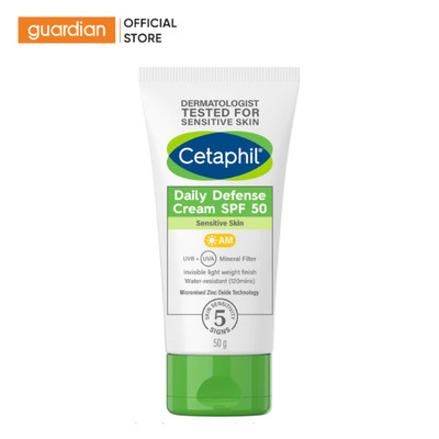 Kem Chống Nắng Dưỡng Ẩm Cho Da Nhạy Cảm Cetaphil Daily Defense SPF50 50g