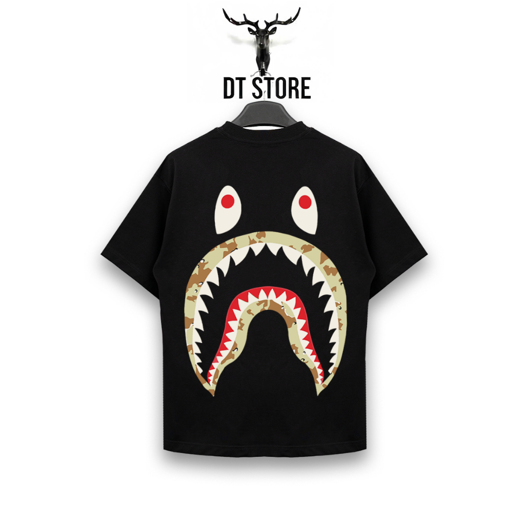 ÁO THUN BAPE X STUSSY SHARK - COTTON CAO CẤP - FORM RỘNG UNISEX - DT STORE - STU073