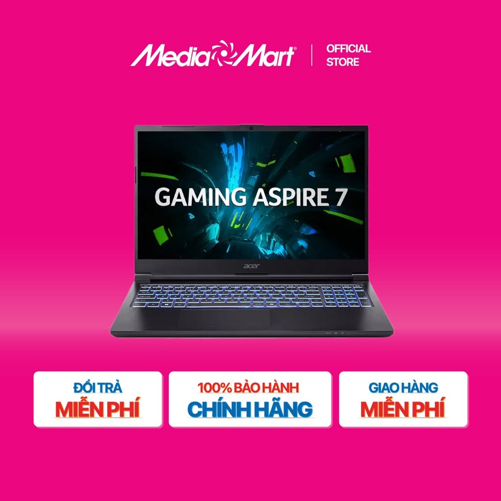 [SieuthiMediaMart] Laptop Acer Aspire 7 Gaming A715-59G-73LB /i7-12650H/16GB/512GB/15.6FHD/RTX3050/W
