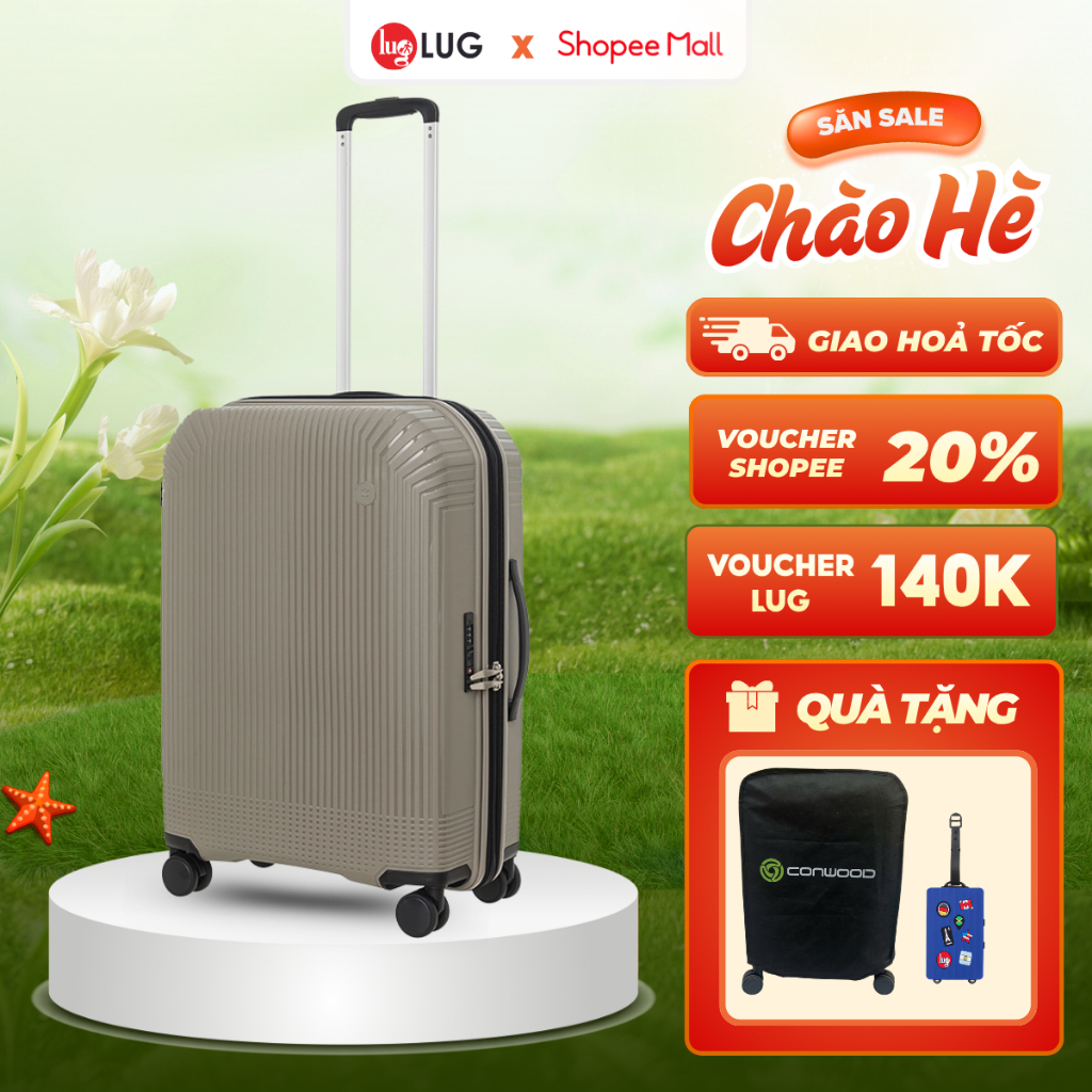 Vali LUG Conwood PPT013 Size20/24/28, Chất Liệu Nhựa PP Chống Bể Vỡ, Ngăn mở rộng tăng 25% sức chứa