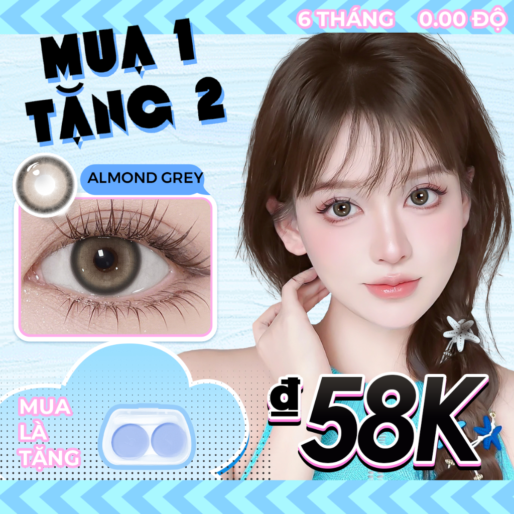 Mystic eyes Kính Áp Tròng màu 2 chiếc 14.2/14.5mm Lens  Cặp 6 tháng  màu tự nhiên