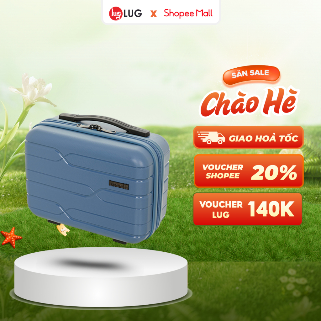 Vali du lịch LUG Lusetti LS802 Size 12 Nhựa PP Chống Bể Vỡ, Dây Kéo Êm Ái Mượt Mà (Màu Ngẫu Nhiên)