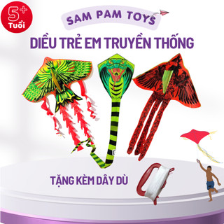 Diều Phượng Hoàng Lửa, Diều Rắn, Diều Truyền Thống Cao Cấp Cho Bé Tặng Kèm Dây Dù - Sam Pam Toys