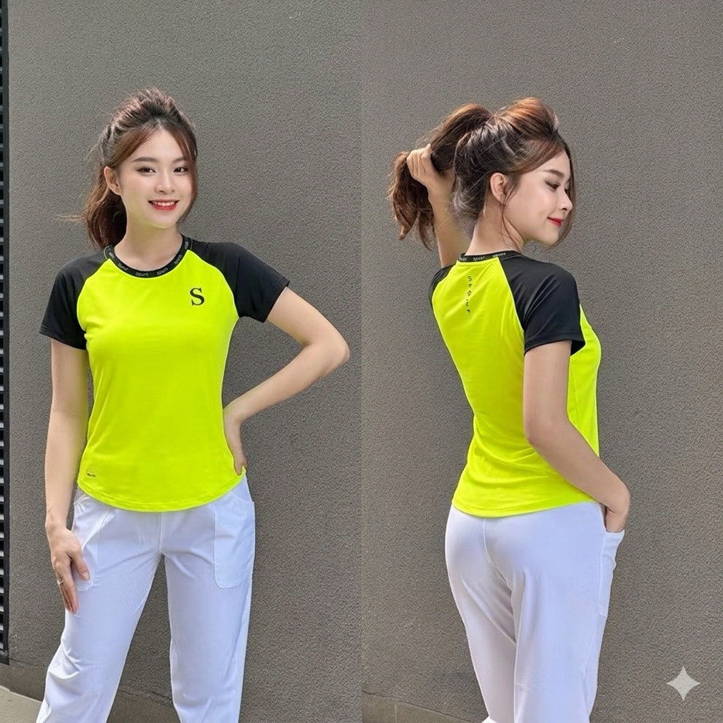 Áo Thun Thể Thao Nữ MILAVY Sport Mix Màu Tay Ngắn