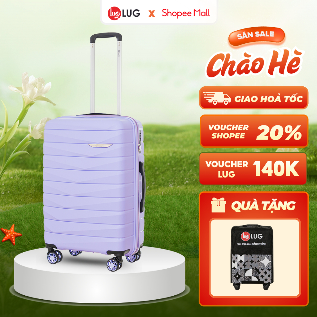 [🔥ĐÃ VỀ ĐỦ SIZE🔥] Vali Kéo LUG Lusetti MP027 Size 20, Size 24 Nhựa PP Chống Bể Vỡ - Khóa Số Âm Bảo M