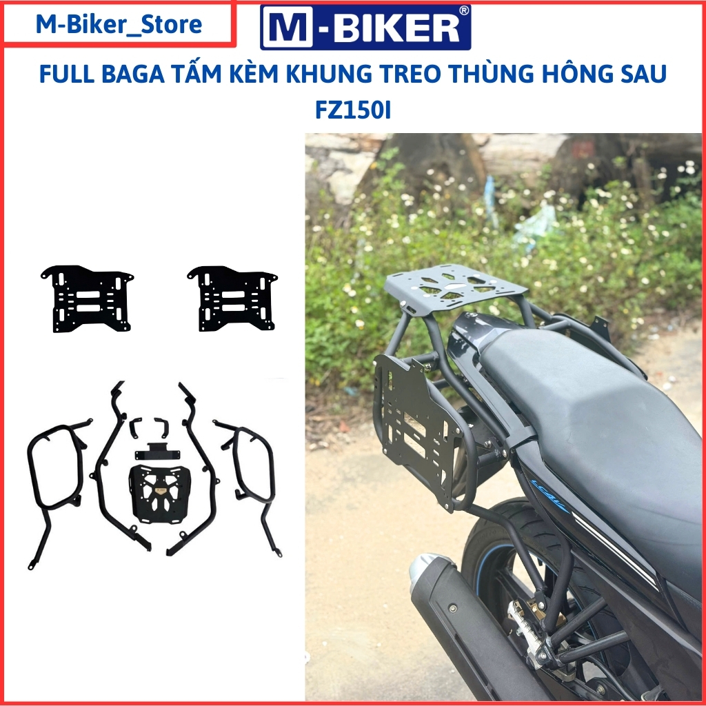 Baga FZ150, Baga sau FZ150, Baga gắn 3 thùng cho Yamaha FZ150i, M-Biker