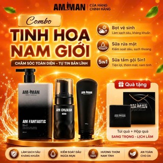 Combo Sữa tắm gội nam 5in1 365ml & Gel rửa mặt AM AGERASIA 100ML & Bọt vệ sinh nam 120ML AM-MAN