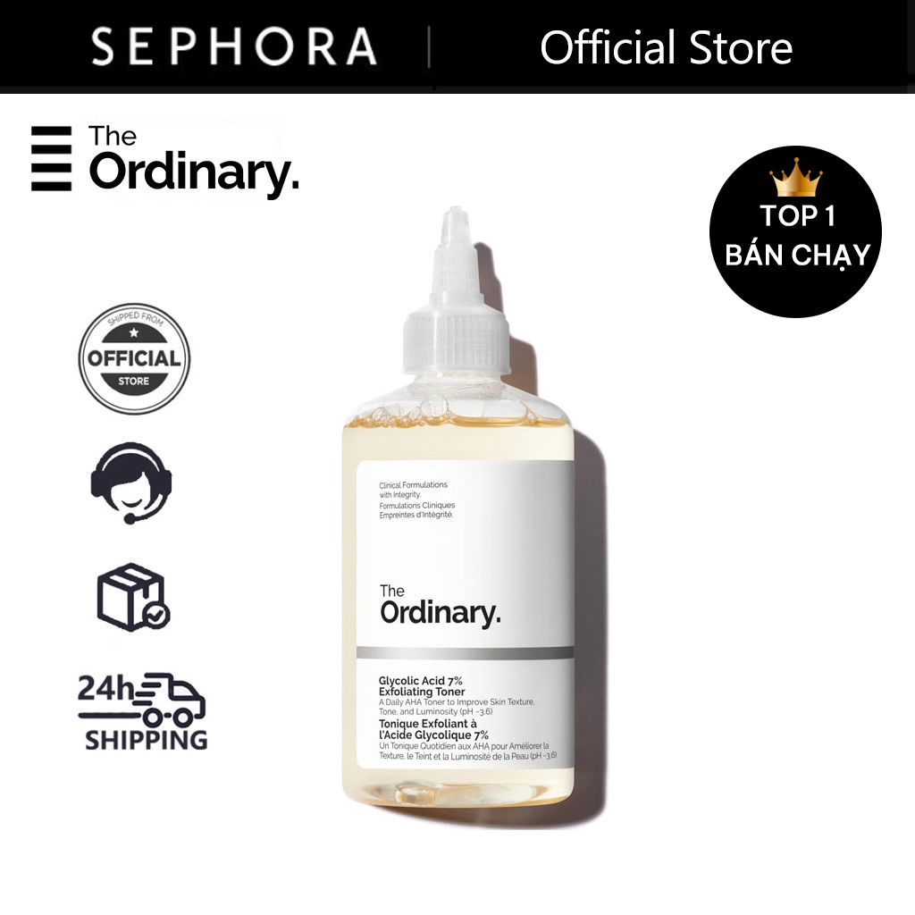 The Ordinary glycolic acid 7% tẩy tế bào chết làm sáng da Glycolic Acid 7% Toning Solution 240ml