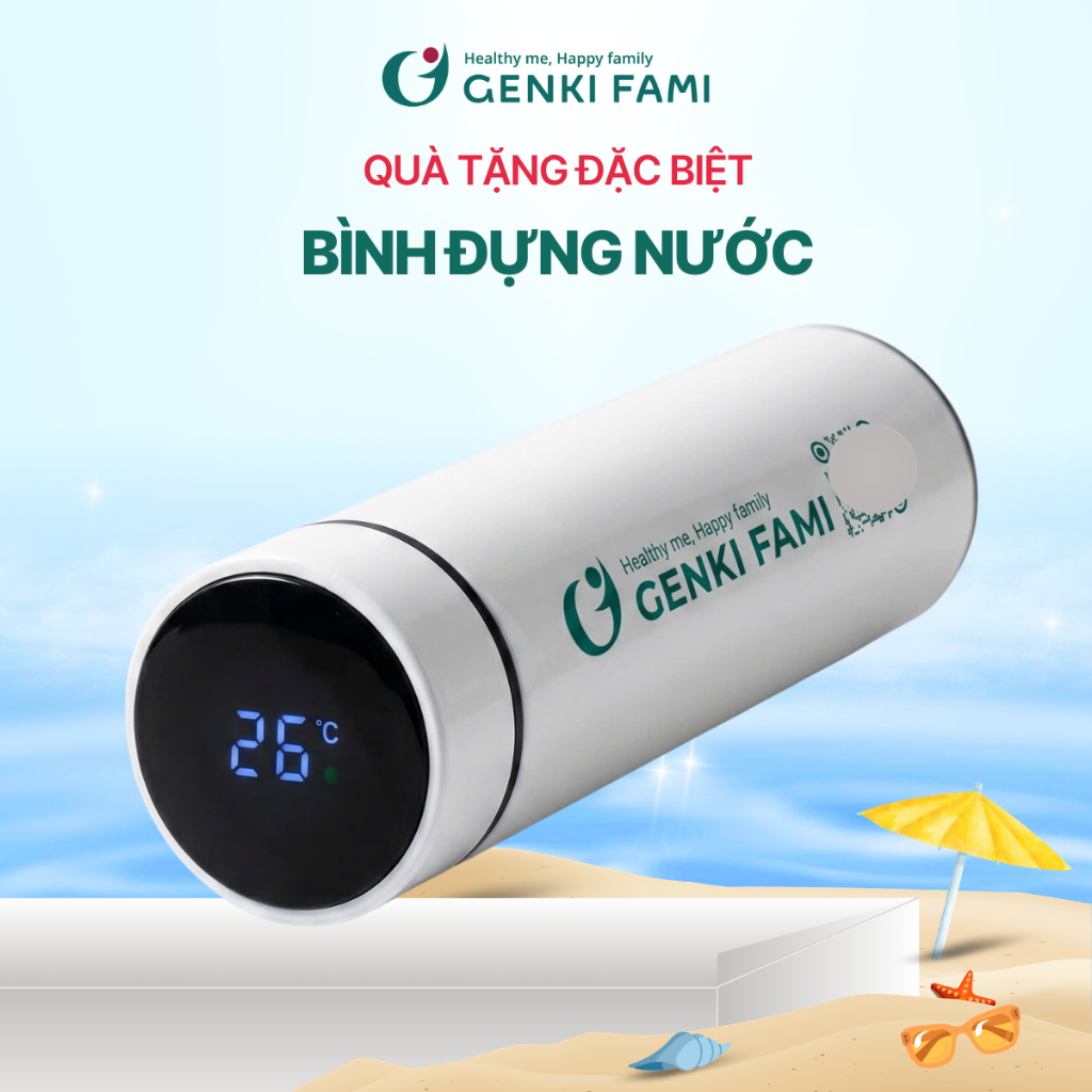 [Quà Tặng] Bình Nước Giữ Nhiệt Logo Genki Fami