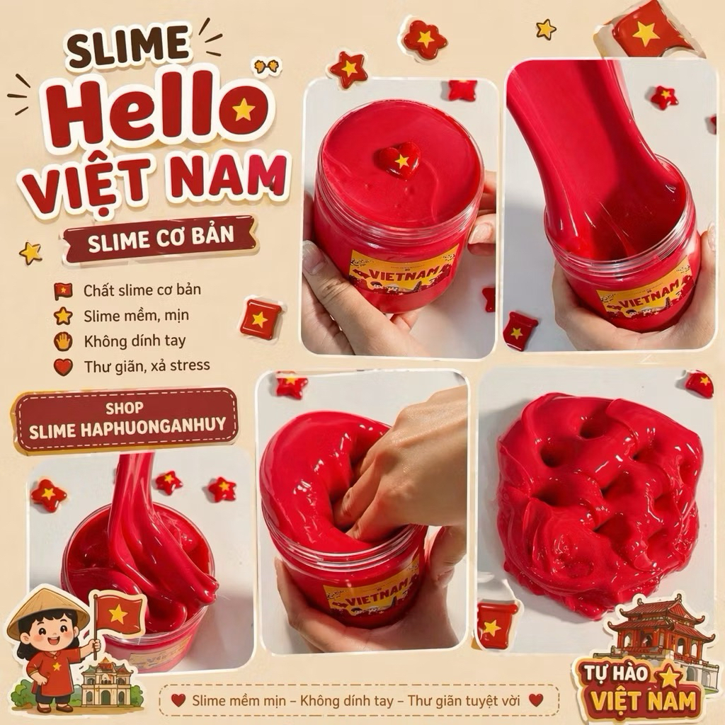 🇺🇸 Slime Basic “ HELLO VIETNAM “ / Slime Basic Bóng, Dẻo / Slime Haphuonganhuy