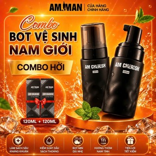 Combo 2 chai bọt vệ sinh nam AM-MAN AM CHERISH 120ML, Hương Thơm Tự Nhiên, Lưu Hương Lâu