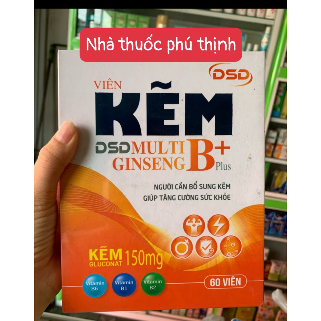 ✅[Chính Hãng] kẽm DSD - Kẽm gluconat 150mg, hộp 60 viên dùng được 2 tháng (ảnh thật)