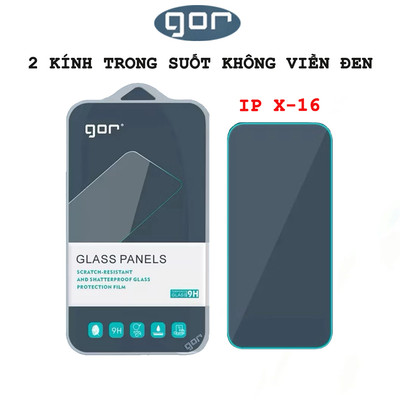 Bộ 2 Kính Cường Lực Trong Suốt Không Viền Đen Chính Hãng GOR Dùng Cho IP X-11-12-13-14-15-16-PROMAX-KHÔNG FULL MÀN