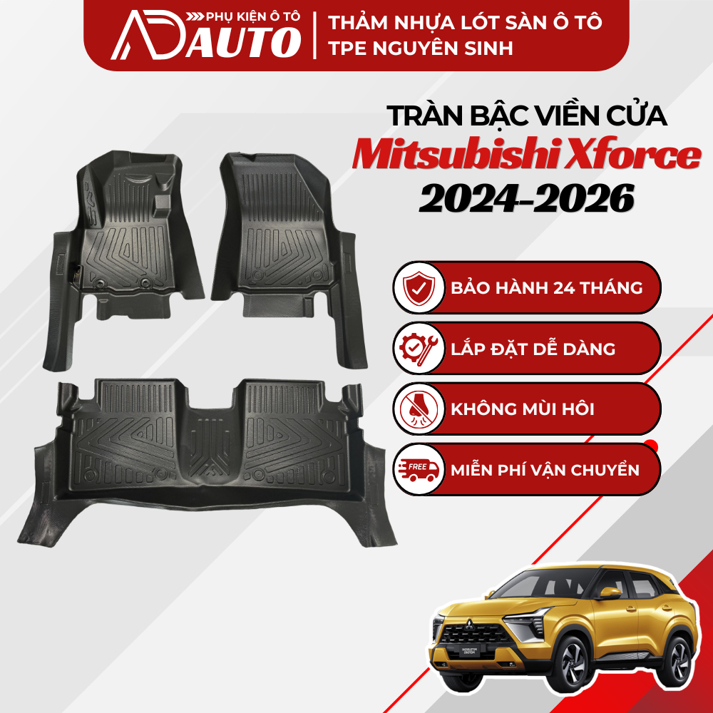 Thảm Lót Sàn Ô Tô Mitsubishi Xforce 2024-2025, Thảm Lót Sàn AD AUTO Đúc Khuôn Nhựa Tpe Cao Cấp, An T