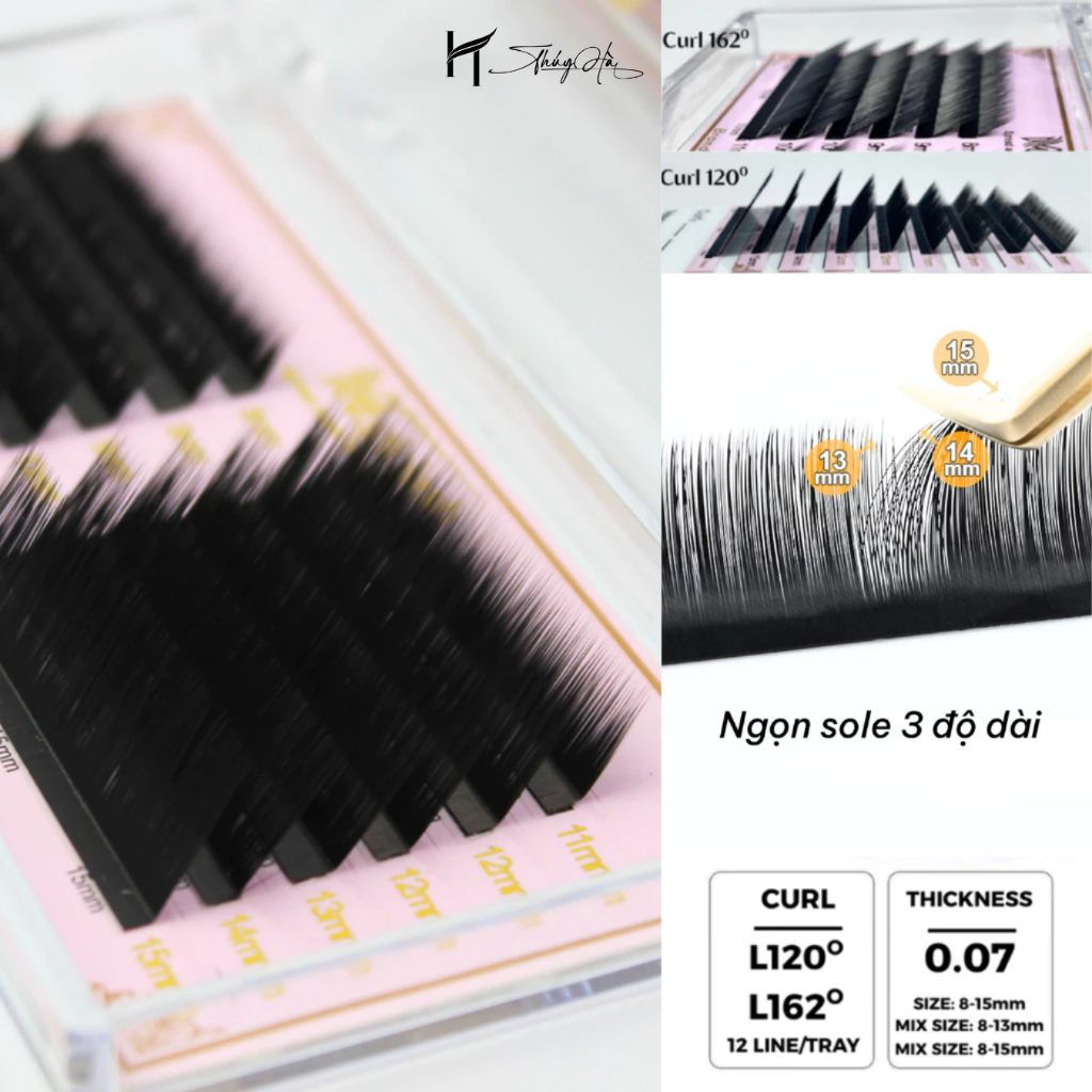 Mi Mái Hiên Douyin - Mi Trung Hoa Độ Cong L120°,  L162° Sole 3 độ dài Lông Mi Nhân Tạo Thúy Hà