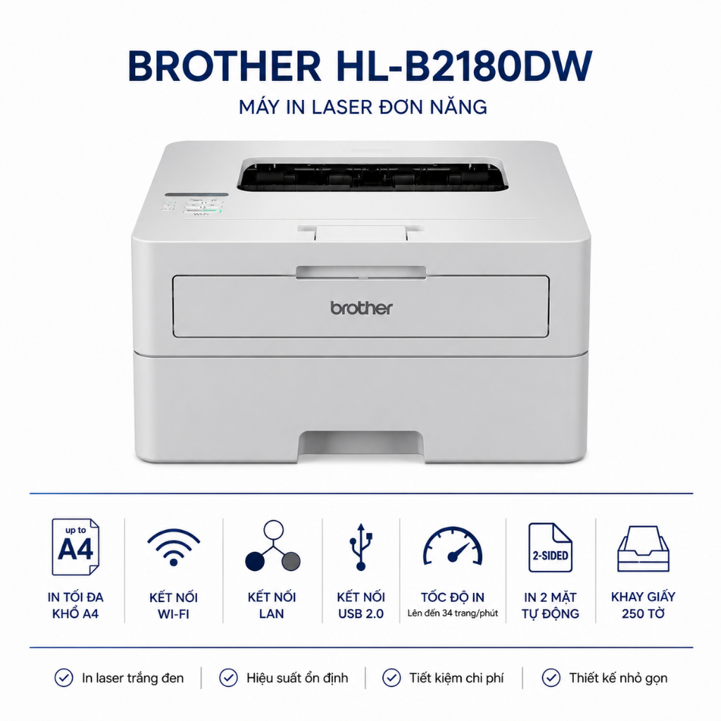 Máy In Laser Đơn Năng Brother HL-B2180DW