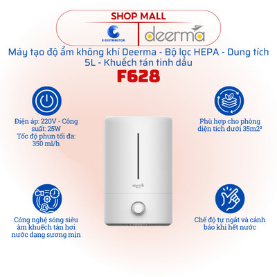 [HỎA TỐC] Máy tạo độ ẩm không khí Deerma DEM-F628/DEM-F628S - Công suất 25W - Dung tích 5L
