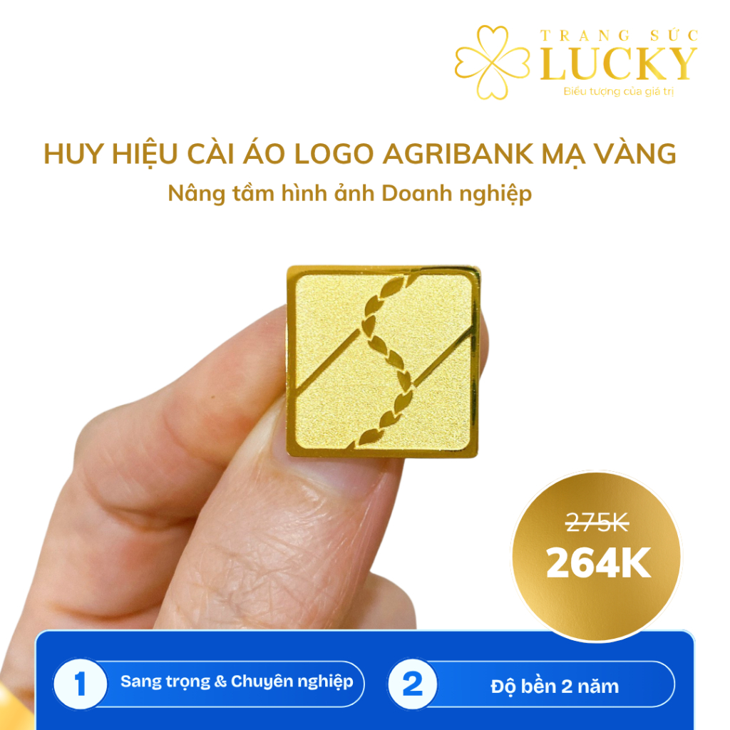 Huy hiệu cài áo Agribank mạ vàng cao cấp – Logo chuẩn, sang trọng
