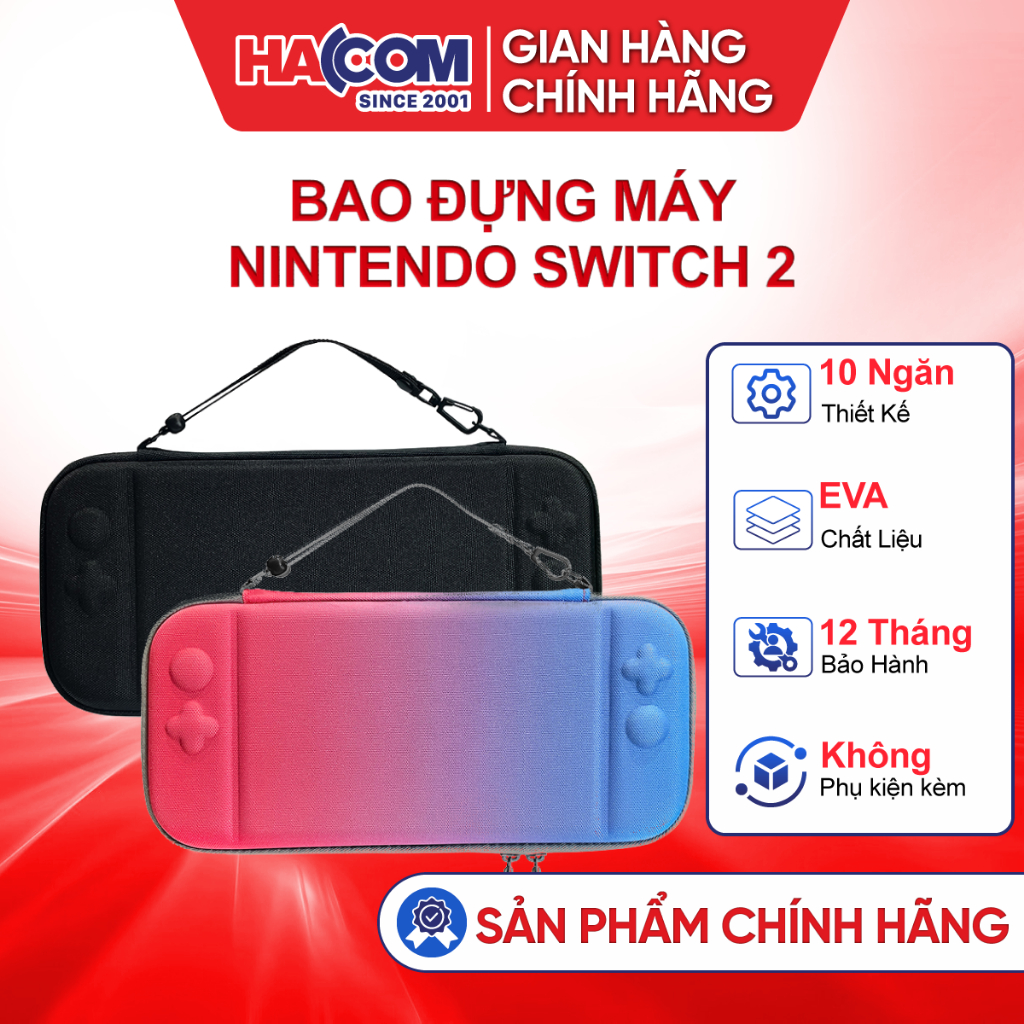 Bao Đựng Máy Nintendo Switch 2 - BH 12 Tháng HACOM PC