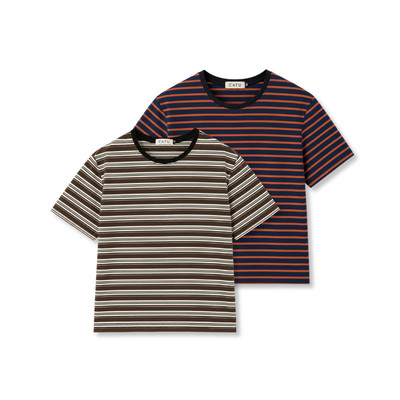 TUBYCATU Áo Thun Tay Ngắn Cổ Tròn Sọc Ngang Daily Stripe Tee