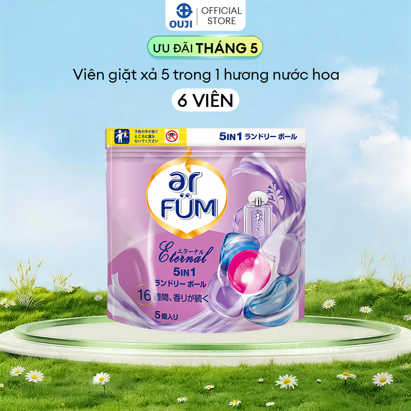[TÚI TRẢI NGHIỆM] Viên giặt xả arFUM 5in1 hương tinh dầu nước hoa mềm vải bền màu quần áo