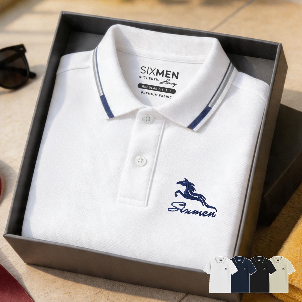 Áo Polo Nam SIXMEN HECARIM Vải Cá Sấu FeelMax Co Giãn Thoáng Mát Form Regular Fit Lịch Lãm