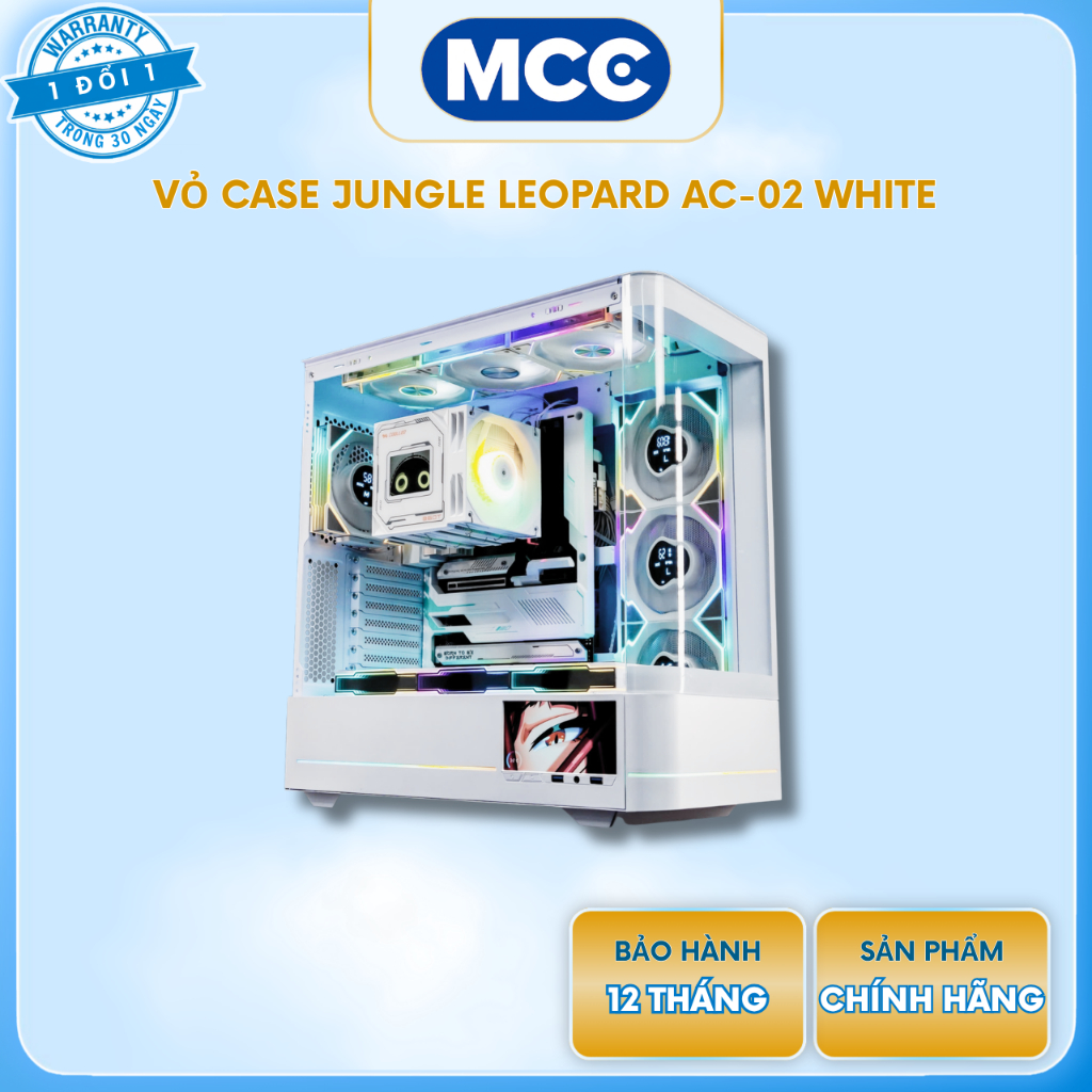 Vỏ Case Jungle Leopard AC-02 ( ATX - Bể cá Kính cong - Màn LCD )