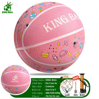Banh Bóng Rổ Cao Su Size 5 6 7 Chính Hãng King Ball Bóng Rổ Da Trẻ Em Nam Nữ Học Sinh Giá Rẻ Outdoor