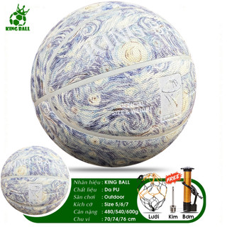 Banh Bóng Rổ Da Cao Su King Ball Số 5 6 7 Bóng Rổ Da Chính Hãng Trẻ Em Nữ Học Sinh Chơi Ngoài Trời