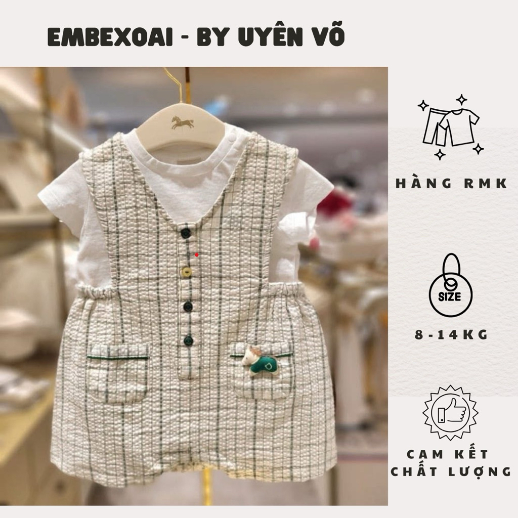 BST MỚI ETTOI 2026 RMK - SET ÁO ETTOI MIX SUIT TONE KẺ XANH SIÊU LẠ