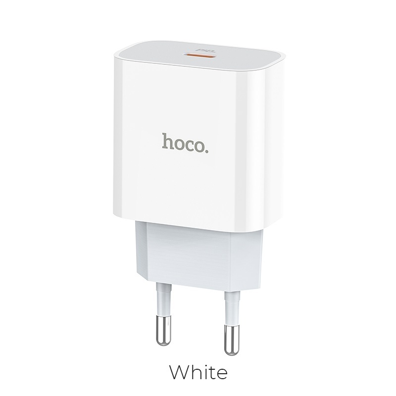 Cốc sạc nhanh Hoco C76A Plus cổng TypeC PD 20W, chân tròn EU (Trắng) - Phụ Kiện 1986