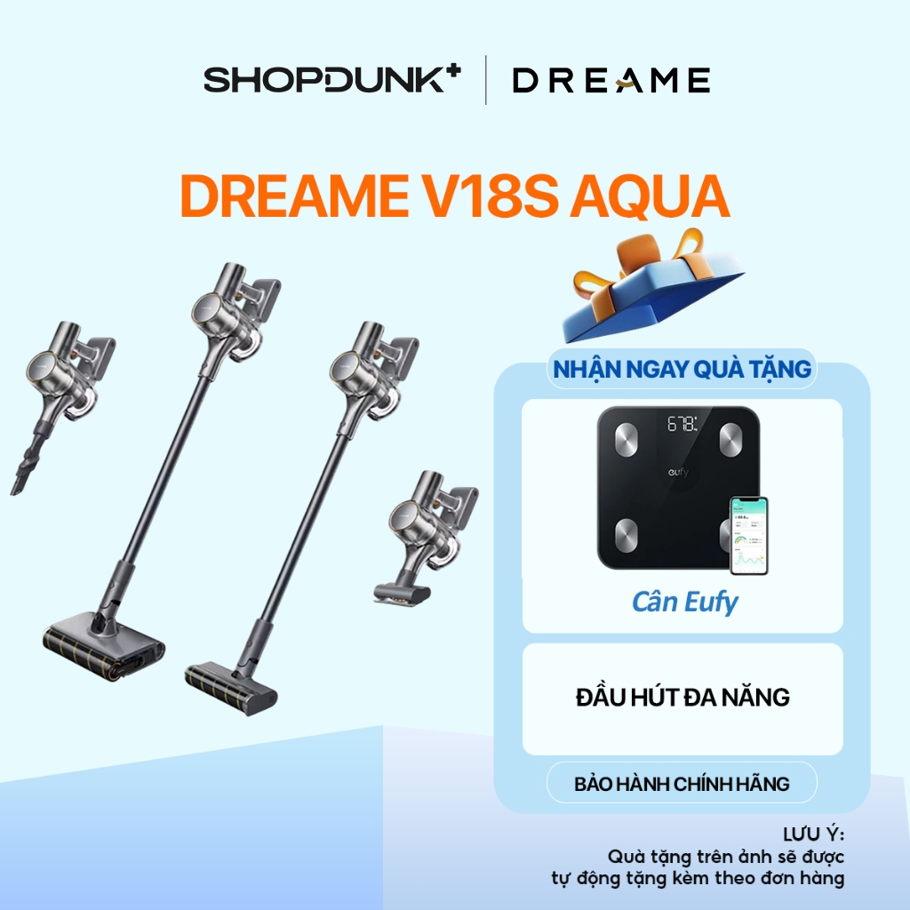 Máy Hút Bụi Không Dây Dreame V18S Aqua Đa Năng Chính Hãng