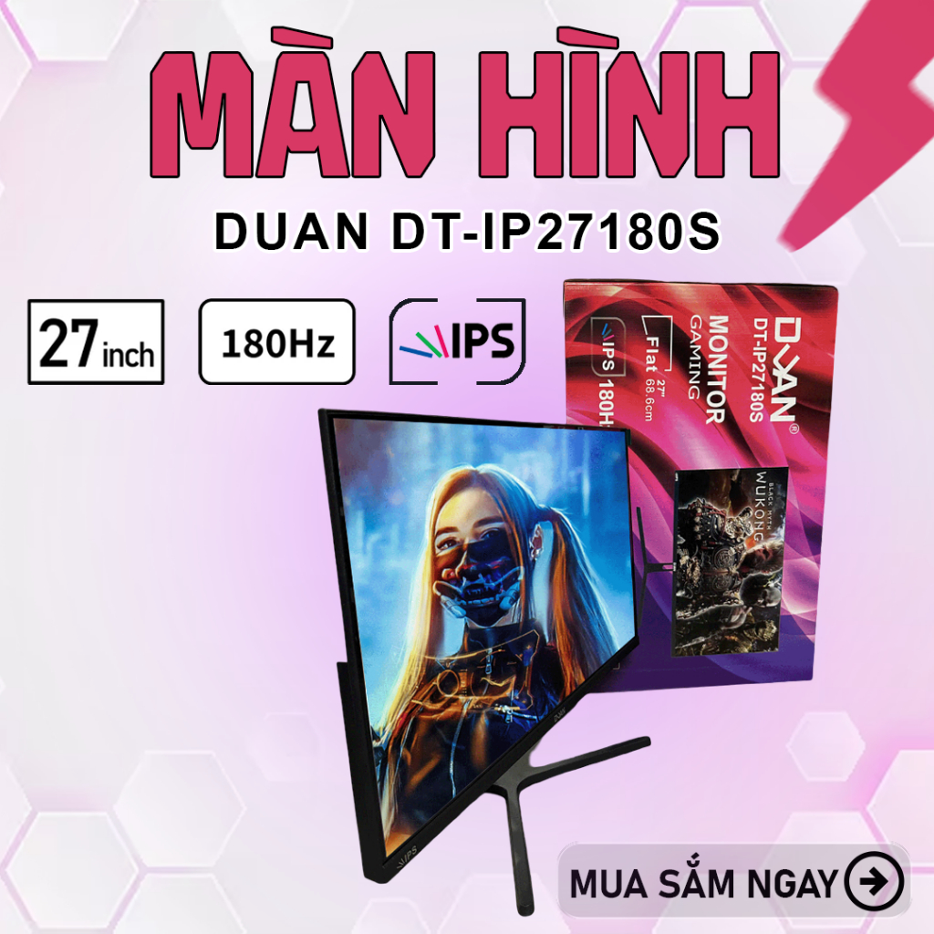 Màn Hình Gaming Duan DT-iP2718S 27 Inch IPS 180Hz 1ms Full HD Màn Hình Máy Tính Full Viền Siêu Mượt 