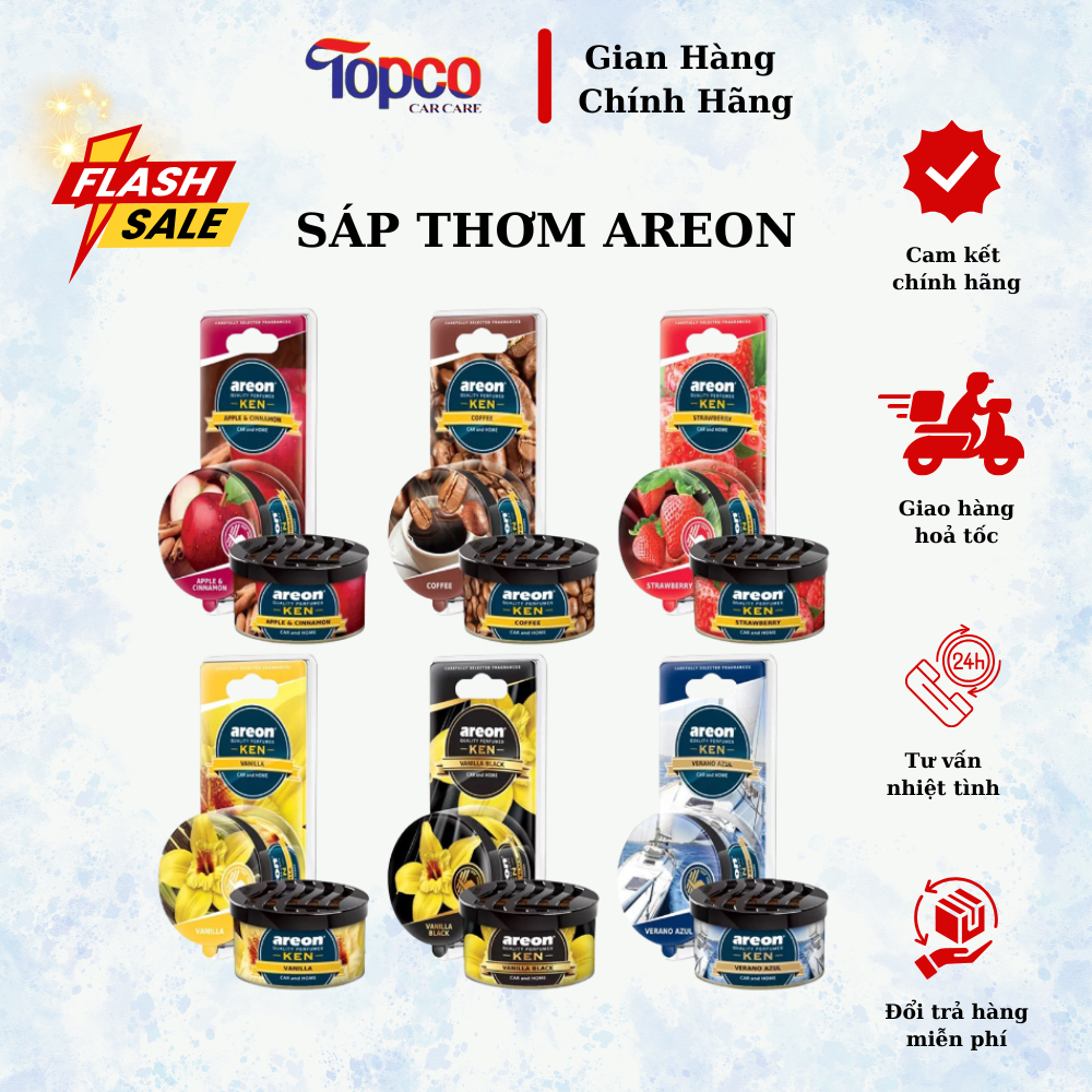 [CHÍNH HÃNG] Sáp Thơm ô Tô AREON- Nước Hoa ô Tô AREON Khử Mùi Xe Hơi Cao Cấp Nhập Khẩu Bulgaria