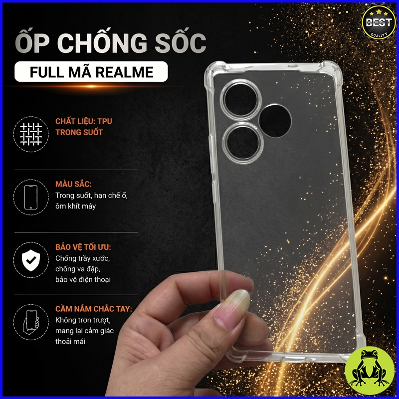 Ốp Lưng chống sốc Realme GT 2 Master Explore/ GT2 Pro/ GT2/GTNeo2/ GT Neo3 ... trong suốt G 4 góc