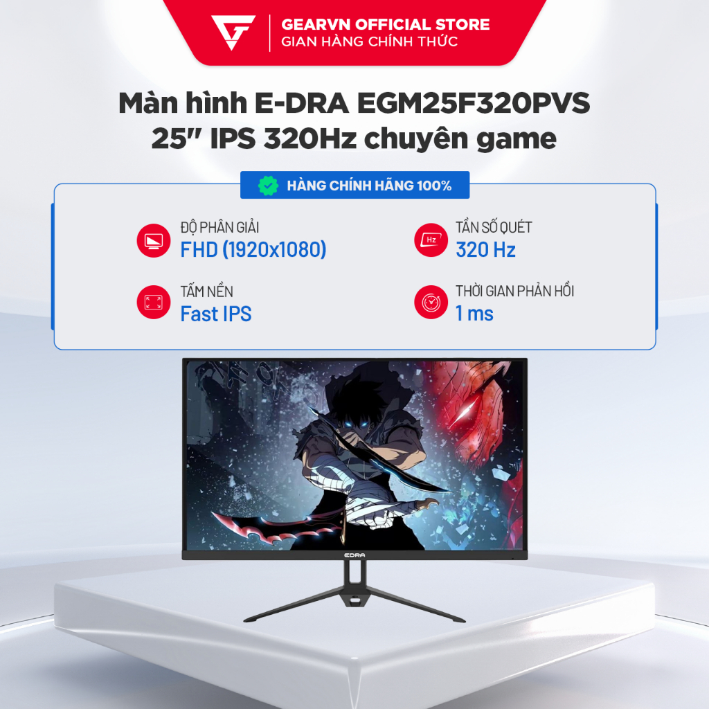 Màn hình E-DRA EGM25F320PVS 25 inch chuẩn Esports IPS 320Hz chuyên game BH 24 tháng