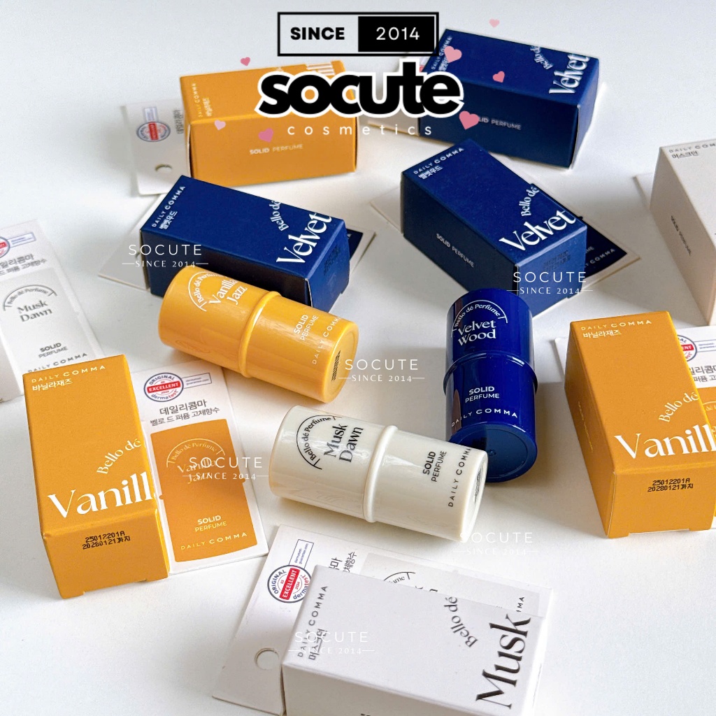 Nước Hoa Sáp Dạng Thỏi Daily Comma Solid Perfume (Dear Rosie - Musk Dawn - Vanilla Jazz - Velvet Woo