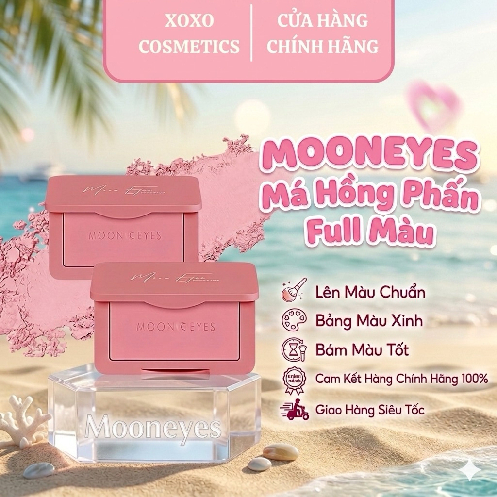 [MOONEYES] Phấn Má Hồng MOONEYES BLUSH Dạng Bột Má Hồng Mooneyes Color Romantic Collector Matte MịnT